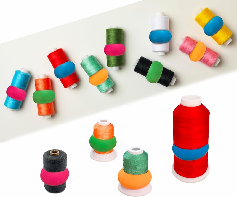 HimaPro Silicone Thread Spool Huggers - Prevent Thread Tails from Unwinding - No More Loose Ends -(100 PCs in a Bucket) - Image 3